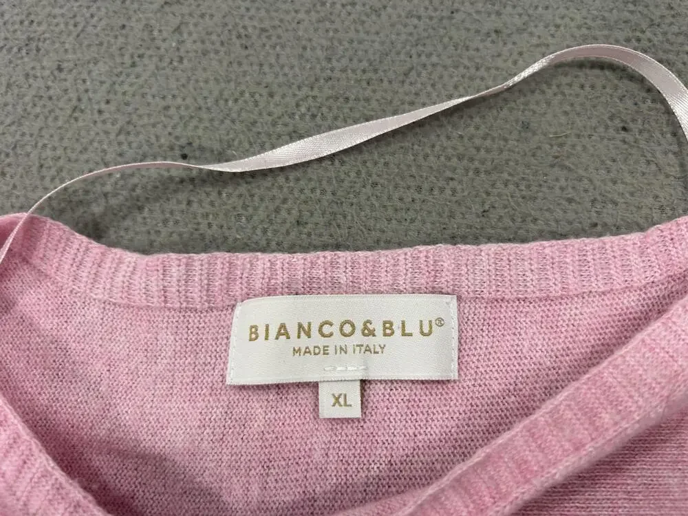 Bianco & Blu Sweater Womens Extra Large Pink Quit Luxury Coquette Cozy Soft